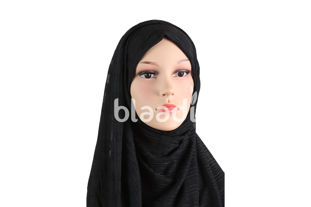Black Flosh Lycra Hijab