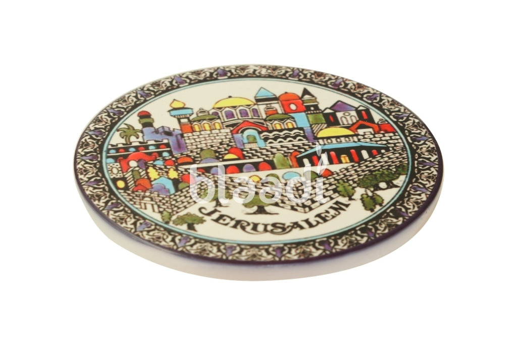 Ceramic Coaster Jerusalem Colorful Gifts Souvenirs