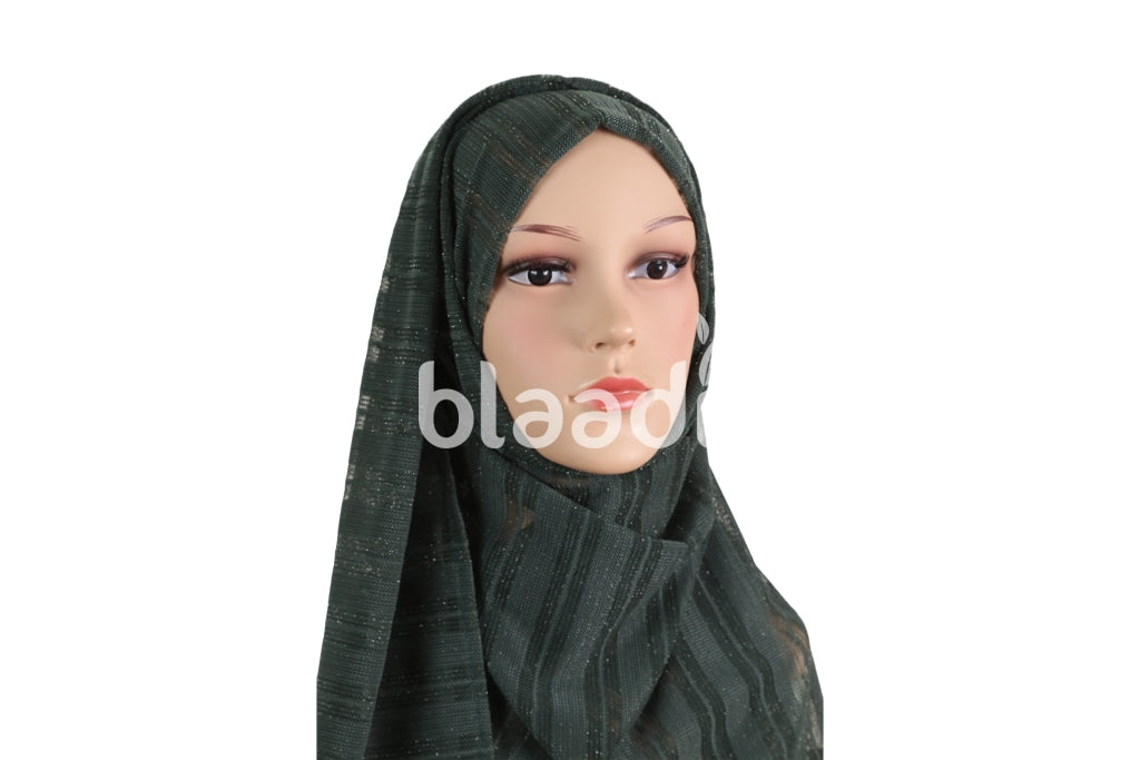 Dark Green Sparkly Lycra Hijab