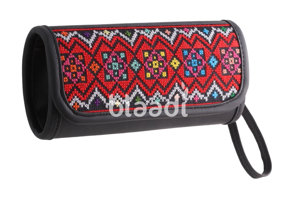 Embroidered Large Clutch Bag Zig Zag Pattern