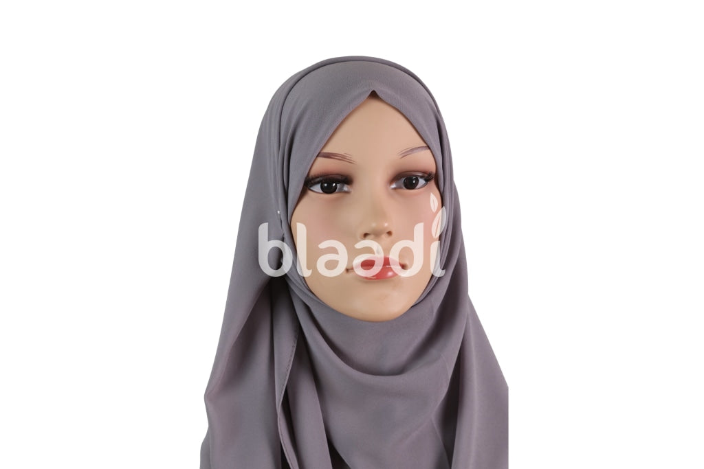 Fossil Gray Georgette Fabric Hijab
