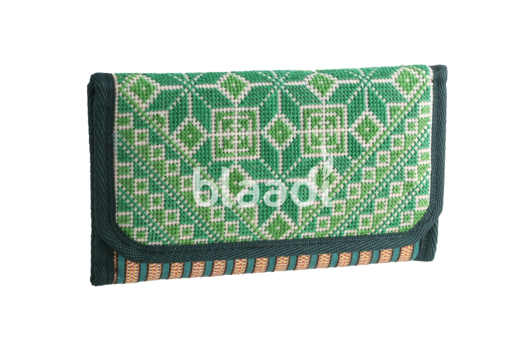 Fully Palestinian Embroiderd Small Wallet - Green