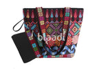 Large Multi-Color Hand Bag With Wallet