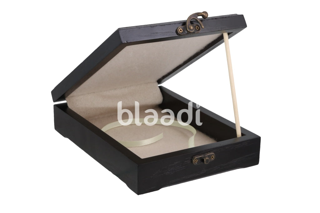 Large Palestinian Emroidered Black Wood Box