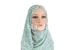Pale Cyan And Light Navy Pattern Piano Hijab