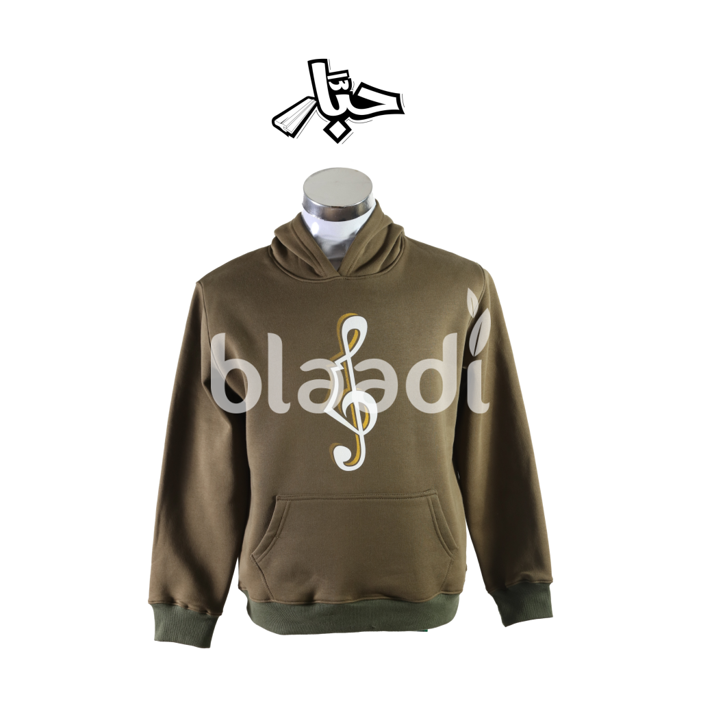 Palestine Map Musical Note Hoodie Green / Sml Clothing