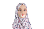 Pink And Navy Blue Rose Pattern Piano Hijab