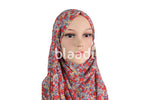 Rose Pattern Red And Blue-Green Piano Hijab