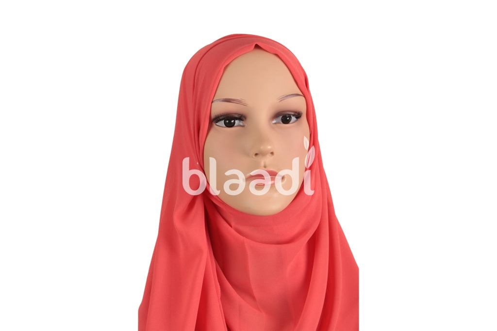 Rose Red Georgette Fabric Hijab