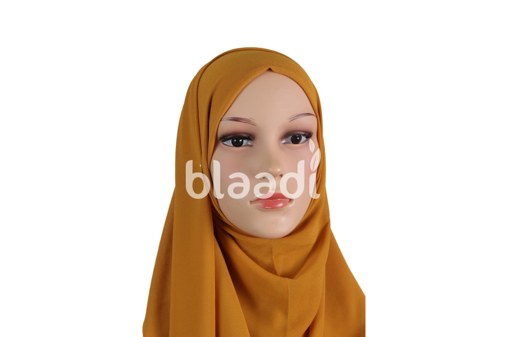 Strong Orange Georgette Fabric Hijab