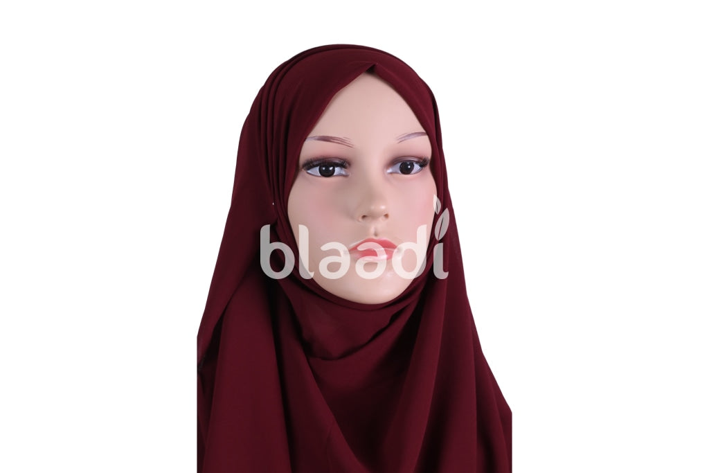 Dark Dull Red Georgette Fabric Hijab