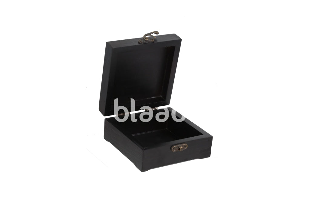 Small Palestinian Embroidered Black Wood Gift Box